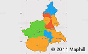 Political Simple Map of Piemonte, cropped outside