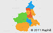 Political Simple Map of Piemonte, single color outside