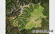 Satellite Map of Torino, darken