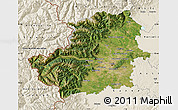 Satellite Map of Torino, shaded relief outside
