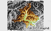 Physical 3D Map of Verbano-Cusio-Ossola, desaturated