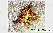Physical 3D Map of Verbano-Cusio-Ossola, lighten