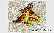Physical 3D Map of Verbano-Cusio-Ossola, shaded relief outside