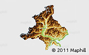 Physical 3D Map of Verbano-Cusio-Ossola, single color outside