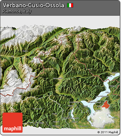Satellite 3D Map of Verbano-Cusio-Ossola