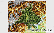 Satellite 3D Map of Verbano-Cusio-Ossola, physical outside