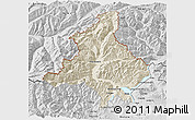 Shaded Relief 3D Map of Verbano-Cusio-Ossola, desaturated