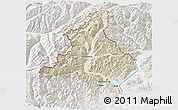 Shaded Relief 3D Map of Verbano-Cusio-Ossola, lighten