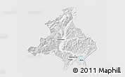 Silver Style 3D Map of Verbano-Cusio-Ossola, single color outside