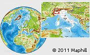 Physical Location Map of Verbano-Cusio-Ossola, highlighted country, within the entire country