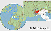 Savanna Style Location Map of Verbano-Cusio-Ossola, highlighted country, highlighted parent region