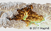Physical Panoramic Map of Verbano-Cusio-Ossola, lighten
