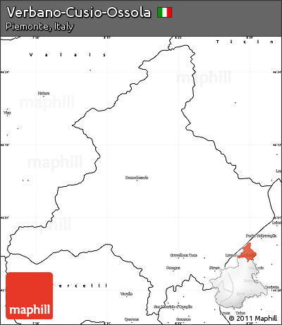 Blank Simple Map of Verbano-Cusio-Ossola