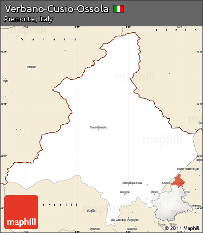 Classic Style Simple Map of Verbano-Cusio-Ossola