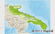 Physical 3D Map of Puglia, shaded relief outside