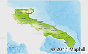 Physical 3D Map of Puglia, single color outside
