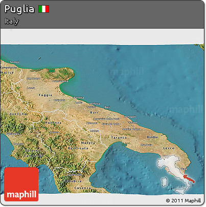 Satellite 3D Map of Puglia
