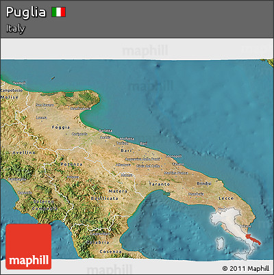 Satellite 3D Map of Puglia