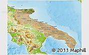 Satellite 3D Map of Puglia, physical outside
