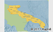 Savanna Style 3D Map of Puglia, single color outside