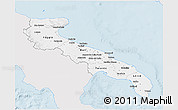 Silver Style 3D Map of Puglia, single color outside