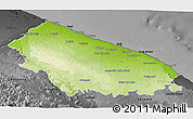 Physical 3D Map of Bari, darken, desaturated