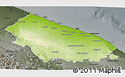 Physical 3D Map of Bari, darken, semi-desaturated