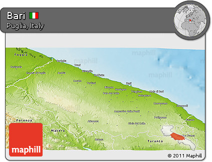 Physical 3D Map of Bari