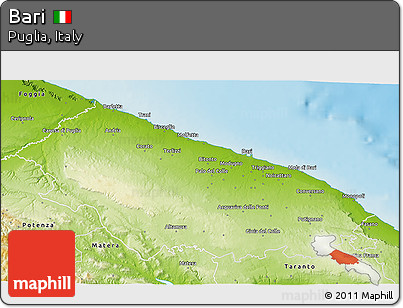 Physical 3D Map of Bari