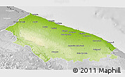 Physical 3D Map of Bari, lighten, desaturated