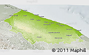 Physical 3D Map of Bari, lighten, semi-desaturated