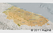 Satellite 3D Map of Bari, lighten, semi-desaturated