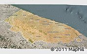 Satellite 3D Map of Bari, semi-desaturated
