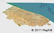 Satellite 3D Map of Bari, single color outside