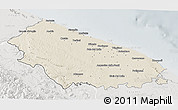 Shaded Relief 3D Map of Bari, lighten, semi-desaturated