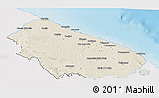 Shaded Relief 3D Map of Bari, single color outside