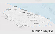 Silver Style 3D Map of Bari, single color outside