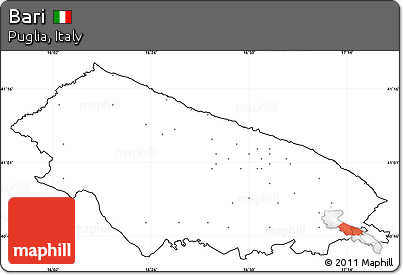 Blank Simple Map of Bari, cropped outside, no labels