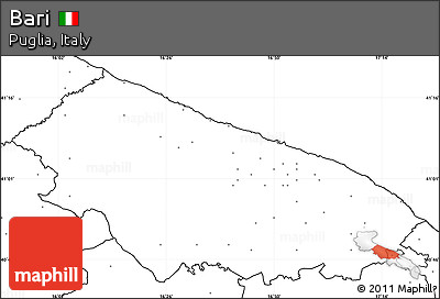 Blank Simple Map of Bari, no labels