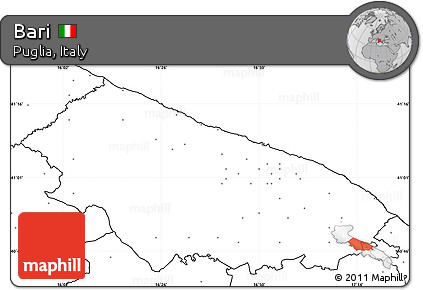 Blank Simple Map of Bari, no labels