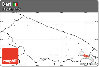 Blank Simple Map of Bari, no labels
