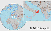 Gray Location Map of Brindisi