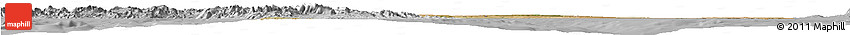 Satellite Horizon Map of Puglia, lighten, desaturated