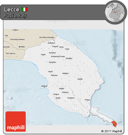 Classic Style 3D Map of Lecce