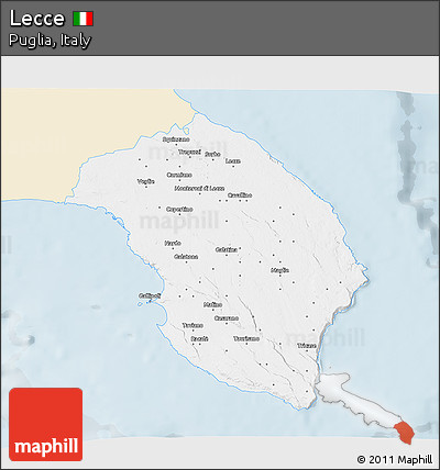Classic Style 3D Map of Lecce, single color outside