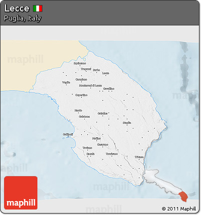 Classic Style 3D Map of Lecce, single color outside