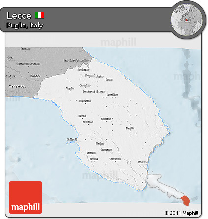 Gray 3D Map of Lecce