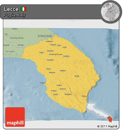 Savanna Style 3D Map of Lecce
