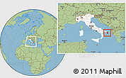 Savanna Style Location Map of Lecce, highlighted country, within the entire country