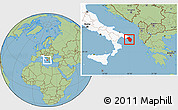 Savanna Style Location Map of Lecce, highlighted country
